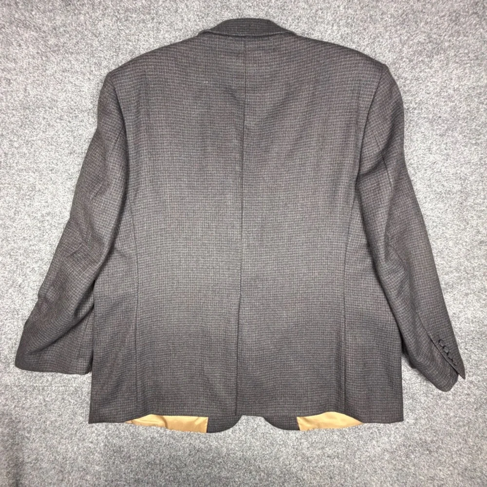 Haspel 48R Lambswool Sport Coat Brown Houndstooth Blazer Mens 48 Regular